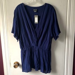 City Chic (size S/16) Navy Blouse